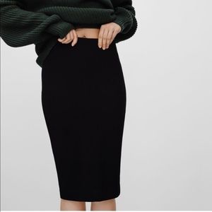 Aritzia Wilfred Lis Black Lis Ponte Pencil Skirt EUC Small